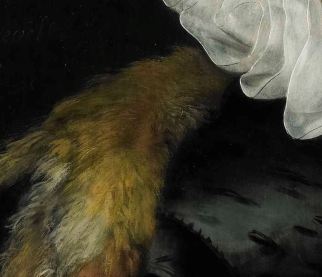 Detail of fabric and fur treatment