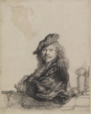 Rembrandt, self-portrait, etching, first state 1639, British Museum
