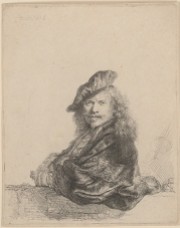 Rembrandt, Self-portrait, etching, second state, 1639, Metropolitan Museum