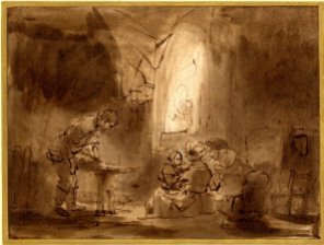 Attr. to Rembrandt, Holy Family, drawing, British Museum