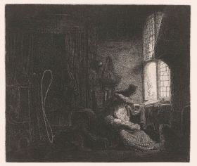 Ferdinand Bol, Holy Family in a Room, etching, Rijksmuseum