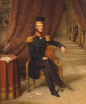 King Willem II of the Netherlands in his private art gallery