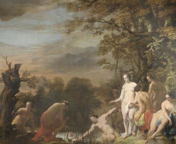 Ferdinand Bol, The Finding of Moses, the largest paintings in the series. Bol was one o few painters who portrayed the women naked.