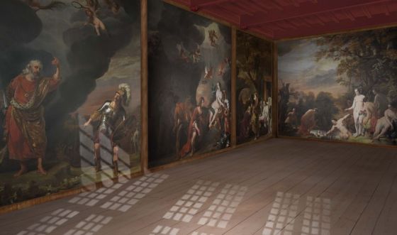 Digital reconstruction of the back room at Nieuwegracht 6