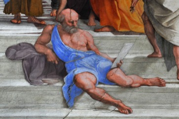 20. Raphael Santi, Diogenes, detail from the School of Athens, Stanza della Segnatura