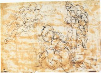 4. Raphael Santi, preparatory drawing for Noah scene, Nationalmuseum Stockholm