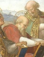 21. Raphael Santi, Saint Jerome, detail from the Disputation of the Holy Sacrament, Sala della Segnatura