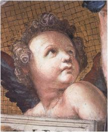 14. Raphael Santi, Putto, detail from Jurisprudence, Stanza della Segnatura