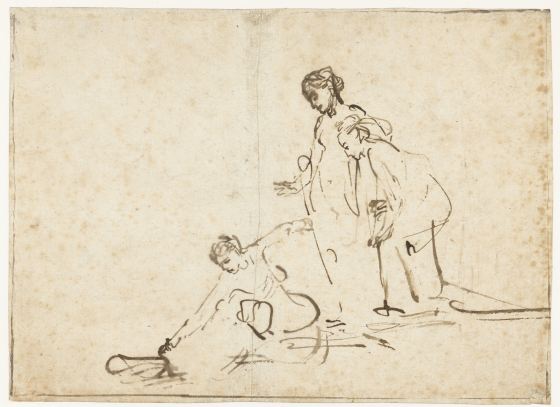Ferdinand Bol or Rembrandt, sketch for the Finding of Moses, Rijksmuseum