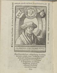 10. Portrait of Alardus van Amsterdam in "Ritus Edenti (etc)", 1523, 11.1x7.7 cm, Rijksmuseum
