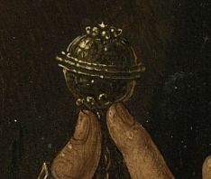 40. Detail of the Rijksmusem portrait of Jan Gerritz van Egmond showing the prayer nut