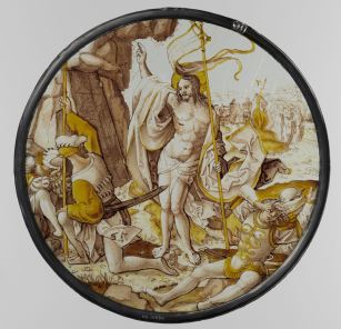 27. The Resurrection, anonymous, grisaille paint on glass, ca. 1515-20, 23.1 cm (circular), Rijksmuseum