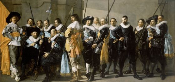 Frans Hals and Pieter Codde, the "Meagre Company", date inscribed "Ao 1637", oil on canvas, 209x 429 cm, Rijksmuseum
