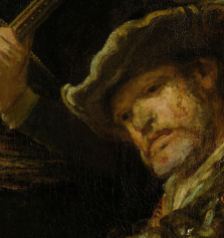 The face of the drummer in Rembrandt's "Night Watch" (1642)
