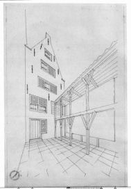 H.J. Zantkuijl, modern reconstruction of the gallery behind Rembrandt's house, Amsterdam City Archive