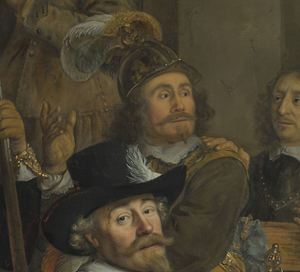 Detail of Johannes Spilbergen's civic guards portrait, 1650, Amsterdam Museum