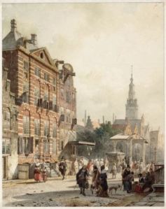 Rembrandt's house on Breestraat as it was thought to have looked in the 17th century, Cornelis Springer, 1853, Amsterdam City Archive